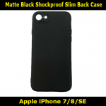 Matte Black Shockproof Slim Back Case For iPhone 7/8/SE Slim Fit Look